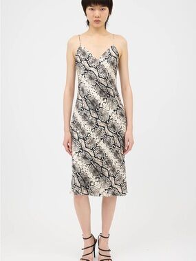 Cami NYC Blue and Brown Snake Print Slip Dress